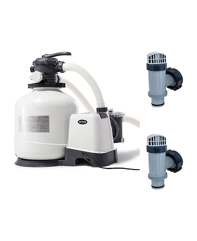Intex 3000 Gph Sand Filter Pump & Plunger Valves (2 Pack) for Above Ground Pools