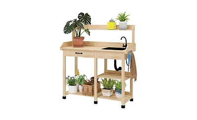 Slickblue Wood Outdoor with Removable Sink Garden Potting Bench