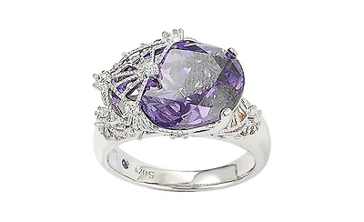 Suzy Levian Sterling Silver Cubic Zirconia Webbed Ring