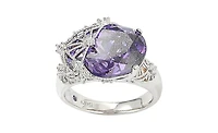 Suzy Levian Sterling Silver Cubic Zirconia Webbed Ring