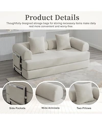 Streamdale Furniture Streamdale Foldable & Compressible Sofa with Metal Frame for Small Spaces