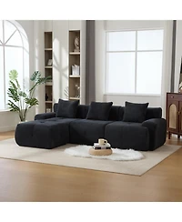 Streamdale Furniture Streamdale 104.3" 4-Piece L-Shaped Upholstered Modular Sectional Sofa, Charcoal