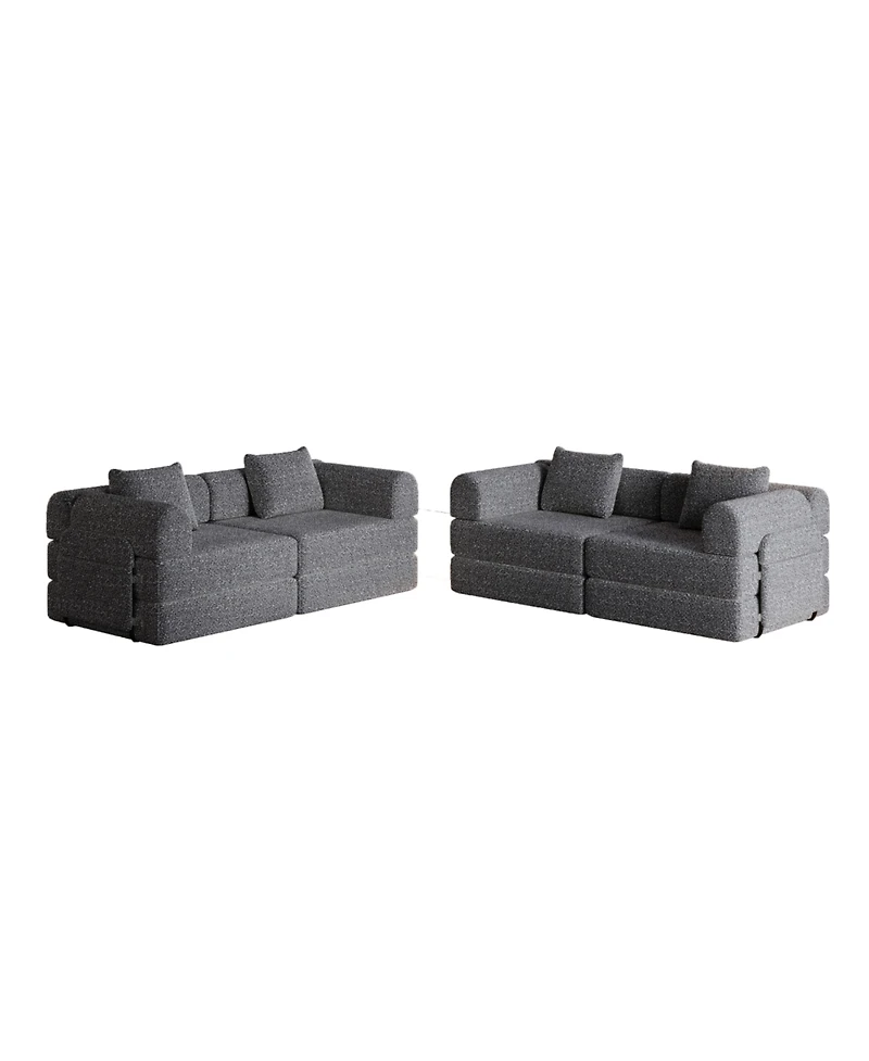 Streamdale Furniture Streamdale 4-seater chenille convertible sofa bed with side storage