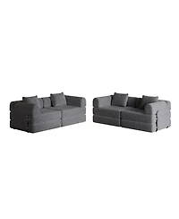 Streamdale Furniture Streamdale 4-seater chenille convertible sofa bed with side storage