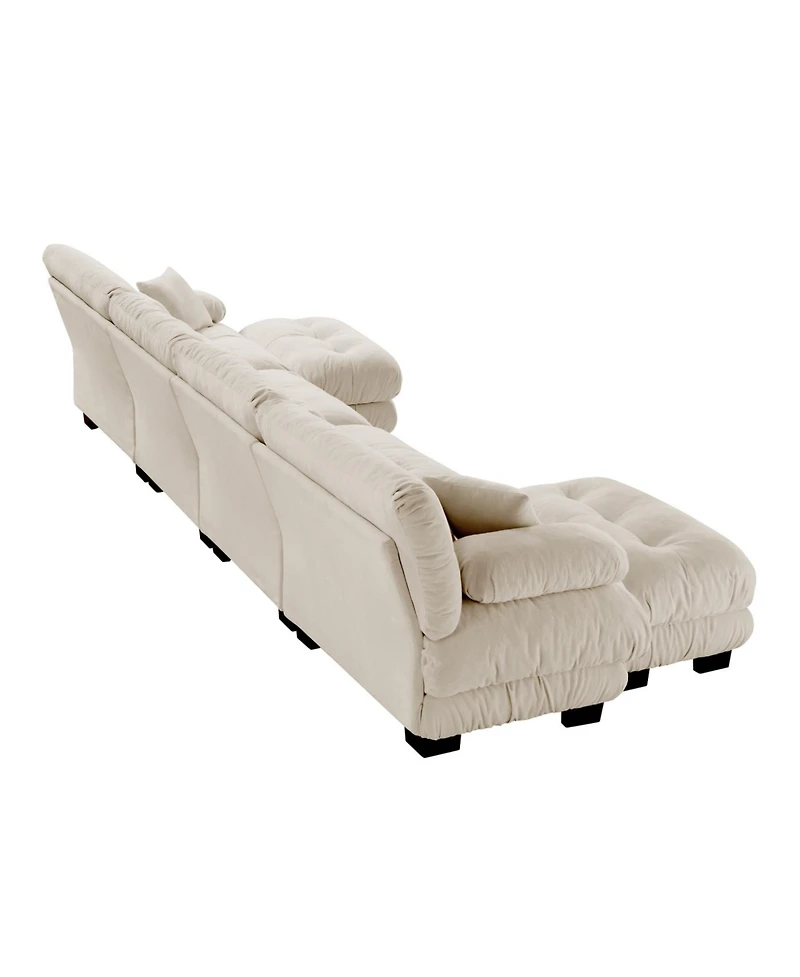 Streamdale Free Combination Modular Sectional Sofa, U Shaped Couch, 4-Seater Comfy Cloud Couch