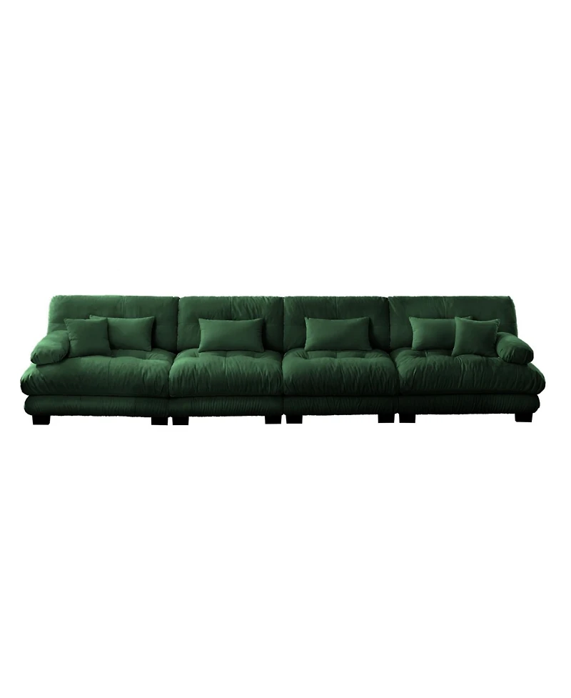 Streamdale 4-Seater Chenille Sectional Sofa - Comfy Upholstered Couch for Living Room