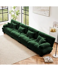 Streamdale 4-Seater Chenille Sectional Sofa - Comfy Upholstered Couch for Living Room