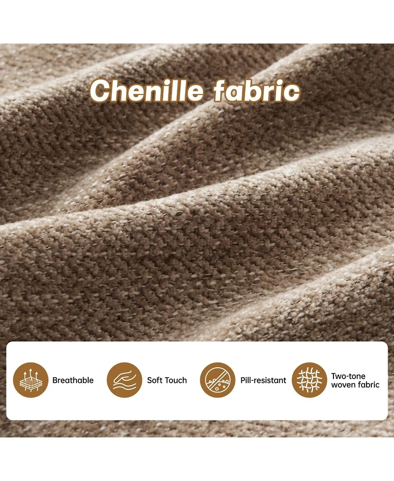 Streamdale Furniture Modular L-Shaped Chenille Couch with Ottoman, Camel