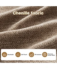 Streamdale Furniture Modular L-Shaped Chenille Couch with Ottoman, Camel