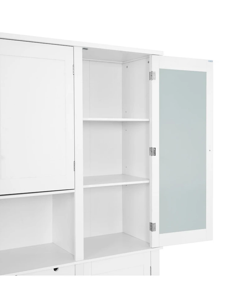 Streamdale Traditional Buffet with Hutch, Large Kitchen Pantry Storage Cabinet, Blue