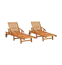 vidaXL Sun Lounger Brown Solid Acacia Wood Standard Sun Lounger Size