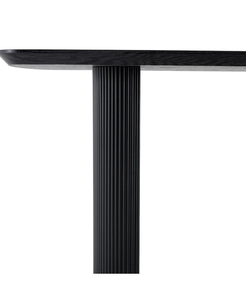 Streamdale Furniture Streamdale Mdf black dining table, 67 x 35.4 inch, warm and soft appearance