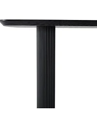 Streamdale Furniture Streamdale Mdf black dining table, 67 x 35.4 inch, warm and soft appearance