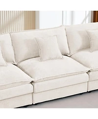 Streamdale Furniture Streamdale Modular Sectional Sofa, 102 Inch L Shaped Couch with Ottoman, Beige