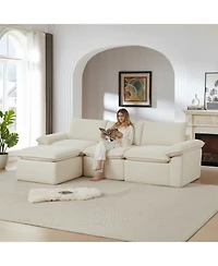 Streamdale Furniture Modern corduroy cloud sofa, comfortable & combinable for living rooms