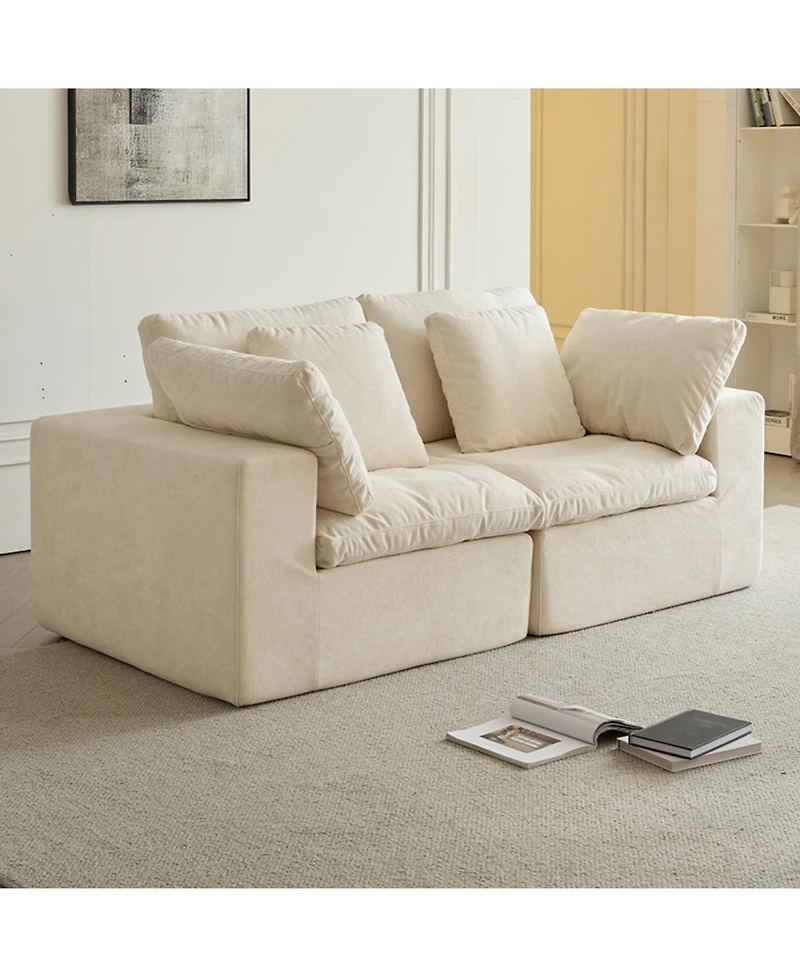 Streamdale Furniture Modular Sectional Sofa, Modern Minimalist Corduroy Couch, Sleeper Sofa