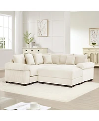 Streamdale Furniture Streamdale Oversized Cloud Modular Sectional Couch with Ottoman, Cream