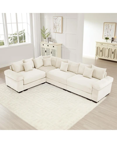 Streamdale Furniture Oversized Cloud Modular Sectional Couch, Convertible, Deep Seat