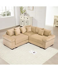 Streamdale Oversized Cloud Modular Sectional Couch, Convertible, Deep Seat, Camel