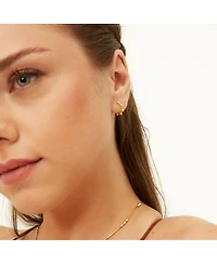 Spero London Seven Bead Sterling Silver Hoop Earrings