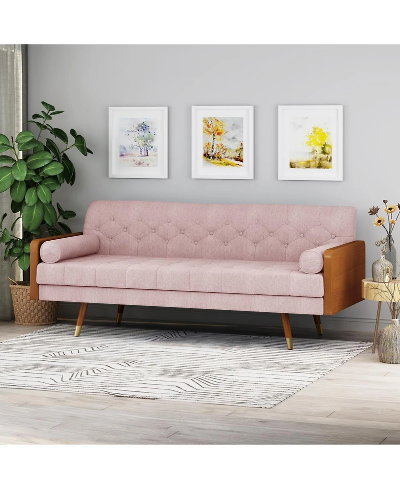 Streamdale Furniture Aidan Mid-Century Modern Tufted Fabric Sofa