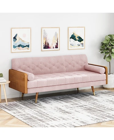 Streamdale Furniture Aidan Mid-Century Modern Tufted Fabric Sofa