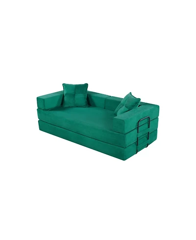 Streamdale Furniture Sleeper Sofa Bed with Square Pillow - Corduroy Folding Mattress Couch