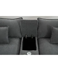 Streamdale Seven-piece sofa set with console, coffee table & 6 pillows.