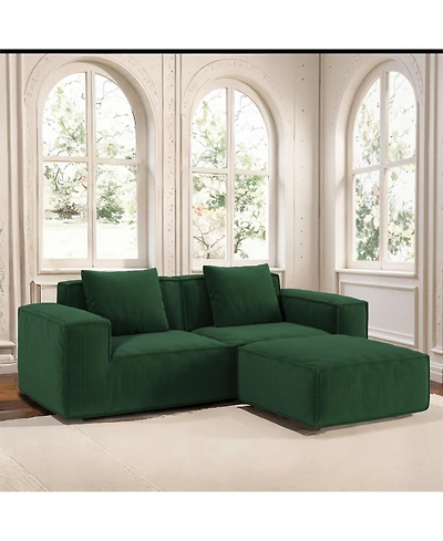 Streamdale Furniture Streamdale Modular sofa bed, corduroy velvet, green
