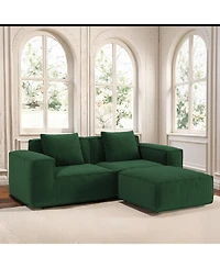 Streamdale Furniture Streamdale Modular sofa bed, corduroy velvet, green