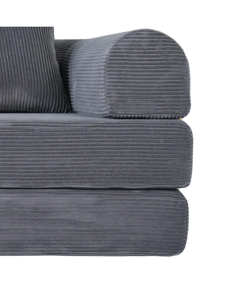 Streamdale Furniture 2-in-1 Foldable Sofa Bed, 75 Inch Convertible Sleeper Couch with Memory Foam Mattress