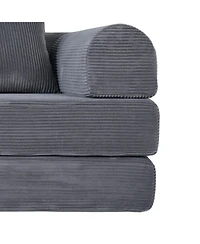 Streamdale Furniture 2-in-1 Foldable Sofa Bed, 75 Inch Convertible Sleeper Couch with Memory Foam Mattress