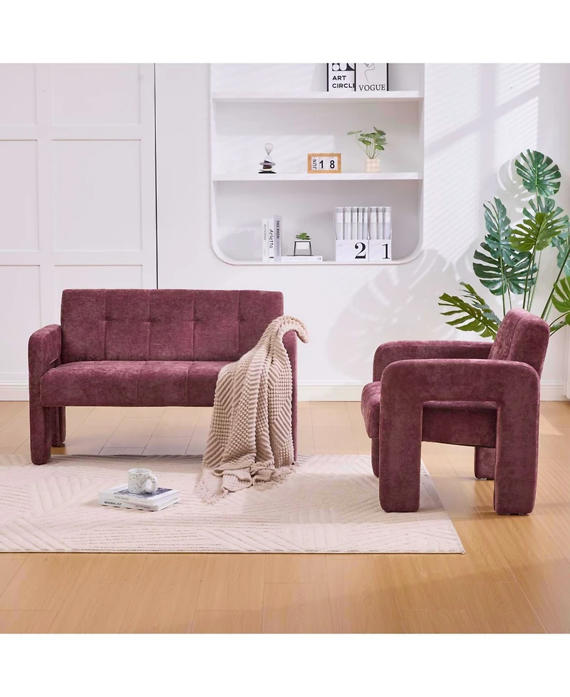 Streamdale Furniture Streamdale Nordic Modern Double Armchair Sofa for Living Room & Bedroom