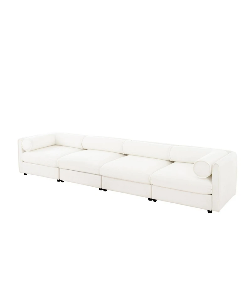 Streamdale Furniture Modular Sectional Sofa with Storage, White