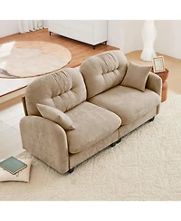 Streamdale Furniture Streamdale Loveseat Cloud Sectional Couch, Chenille Fabric, Tufted, Ergonomic, Camel
