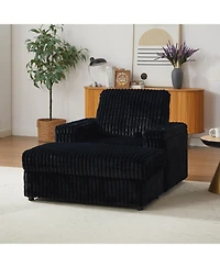 Streamdale Furniture 42.5" Corduroy Single Recliner with Pillow, Cup Holder, Storage Footrest