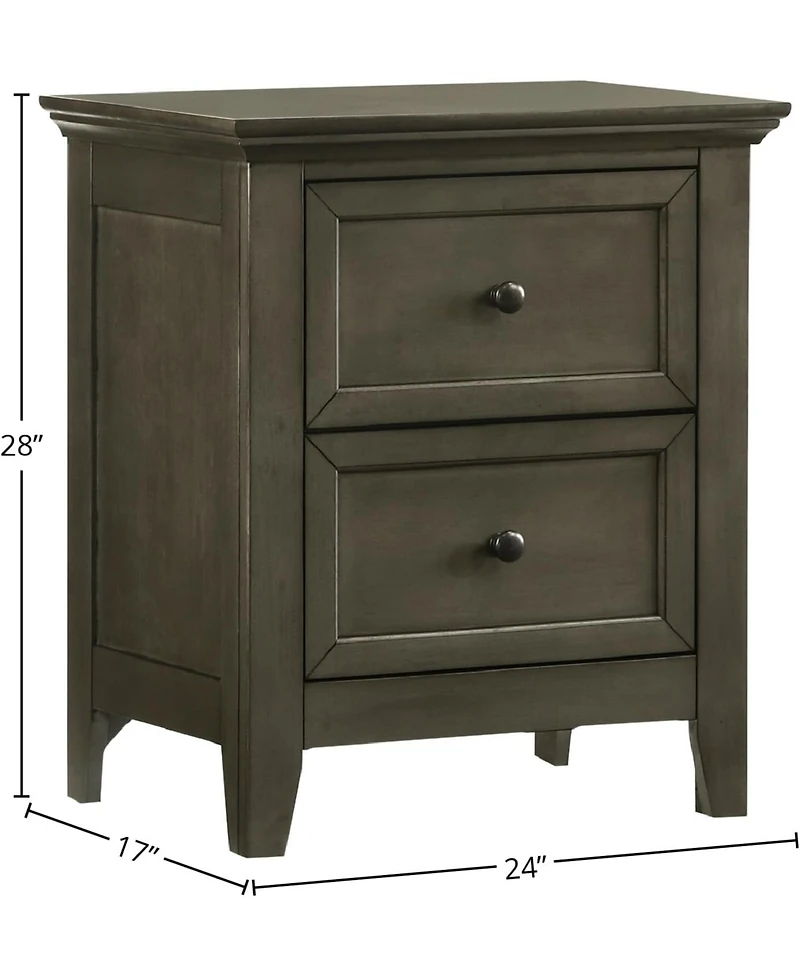 Intercon Nightstand, 2 Drawer in Gray