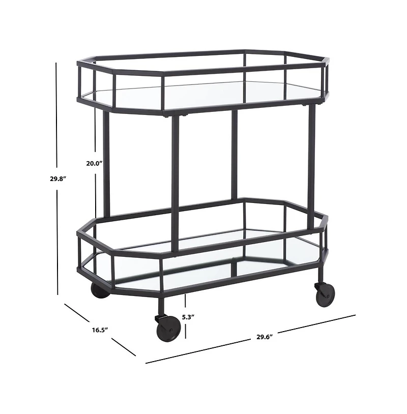 Silva 2 Tier Octagon Bar Cart