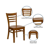 Emma+Oliver Ladder Back Wooden Restaurant Dining Chair