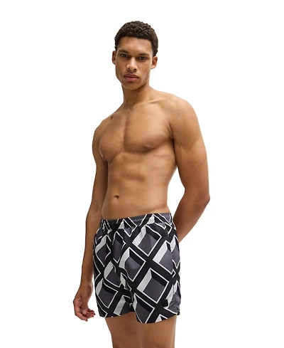 Boss by Hugo Men's Drawstring Printed Swimsuit