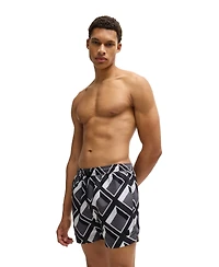 Boss by Hugo Men's Drawstring Printed Swimsuit