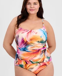 La Blanca Plus Scoop Neck One-Piece Swimsuit