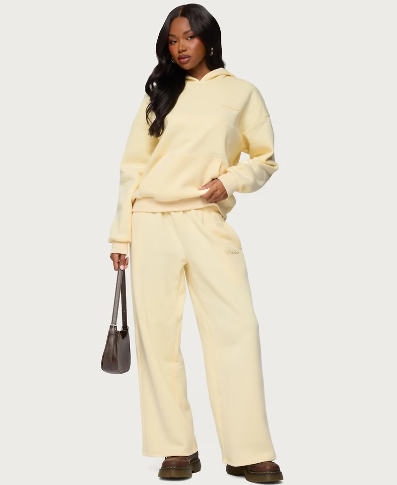 Edikted Women's Basic Girl Wide Leg Sweatpants