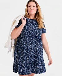 Style & Co Plus Round-Neck Short-Sleeve T-Shirt Dress