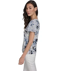 Calvin Klein Women's Printed V-Neck Top