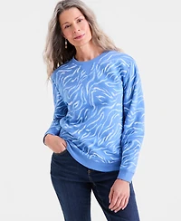 Style & Co Women's Long-Sleeve Crewneck Sweatshirt, Created for Macy's