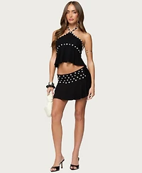 Edikted Women's Kayce Button Mini Skirt