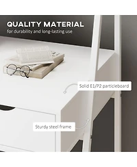 Homcom Computer Writing Desk for Small Space w/ Drawer, Storage Shelves,