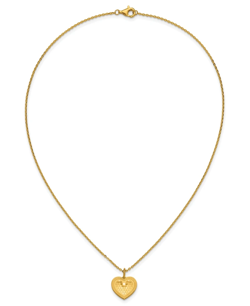 Macy's Heart Cable Chain Pendant Necklace in 24k Yellow Gold