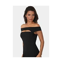 Bebe Women's Off the Shoulder Cut Out Wide Leg Jumpsuit